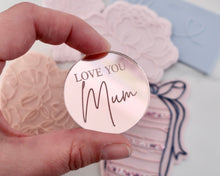 Load image into Gallery viewer, Love You Mum Engraved Mirror Cupcake Toppers - Made in the UK with Love  from House of Toot Sweet - Just £4.50! Shop now at House of Toot Sweet