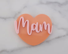 Load image into Gallery viewer, Mum, Mom, Mam or Nan Heart - Cupcake Toppers/ Charms - Made in the UK with Love  from House of Toot Sweet - Just £1! Shop now at House of Toot Sweet