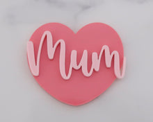 Load image into Gallery viewer, Mum, Mom, Mam or Nan Heart - Cupcake Toppers/ Charms - Made in the UK with Love  from House of Toot Sweet - Just £1! Shop now at House of Toot Sweet