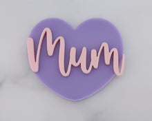 Load image into Gallery viewer, Mum, Mom, Mam or Nan Heart - Cupcake Toppers/ Charms - Made in the UK with Love  from House of Toot Sweet - Just £1! Shop now at House of Toot Sweet