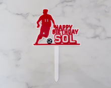 Load image into Gallery viewer, Football Birthday Personalised Name/Age Cake Topper - Made in the UK with Love from House of Toot Sweet - Just £13! Shop now at House of Toot Sweet