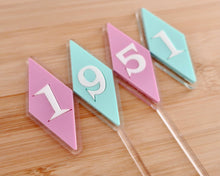 Load image into Gallery viewer, American Retro Diner style Personalised Number/ year Cake Topper - Made in the UK with Love from House of Toot Sweet - Just £12! Shop now at House of Toot Sweet