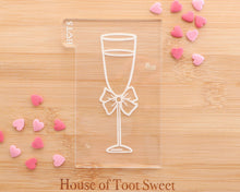 Load image into Gallery viewer, Champagne Glass with Bow Embosser / Cutter - Made in the UK with Love from House of Toot Sweet - Just £5.50! Shop now at House of Toot Sweet