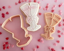 Load image into Gallery viewer, Champagne Glasses with Bow Stamp / Cutter - Made in the UK with Love from House of Toot Sweet - Just £5.50! Shop now at House of Toot Sweet