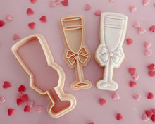 Load image into Gallery viewer, Champagne Glass with Bow Stamp / Cutter - Made in the UK with Love from House of Toot Sweet - Just £5! Shop now at House of Toot Sweet