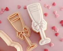 Load image into Gallery viewer, Champagne Glass with Bow Stamp / Cutter - Made in the UK with Love from House of Toot Sweet - Just £5! Shop now at House of Toot Sweet