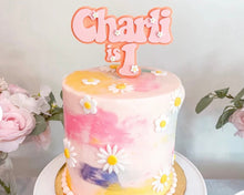 Load image into Gallery viewer, Groovy Retro Hippie Flower Power Personalised Name Cake Topper - Made in the UK with Love from House of Toot Sweet - Just £13! Shop now at House of Toot Sweet