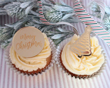 Load image into Gallery viewer, Merry Christmas Mirror Cupcake Disc Toppers / Gift Tag - Made in the UK with Love  from House of Toot Sweet - Just £4.50! Shop now at House of Toot Sweet