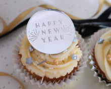 Load image into Gallery viewer, Happy New Year Mirror Cupcake Disc Toppers / Gift Tag - Made in the UK with Love  from House of Toot Sweet - Just £4.50! Shop now at House of Toot Sweet