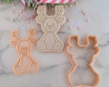 Load image into Gallery viewer, Reindeer Teddy Fondant Stamp &amp; Cookie Cutter
