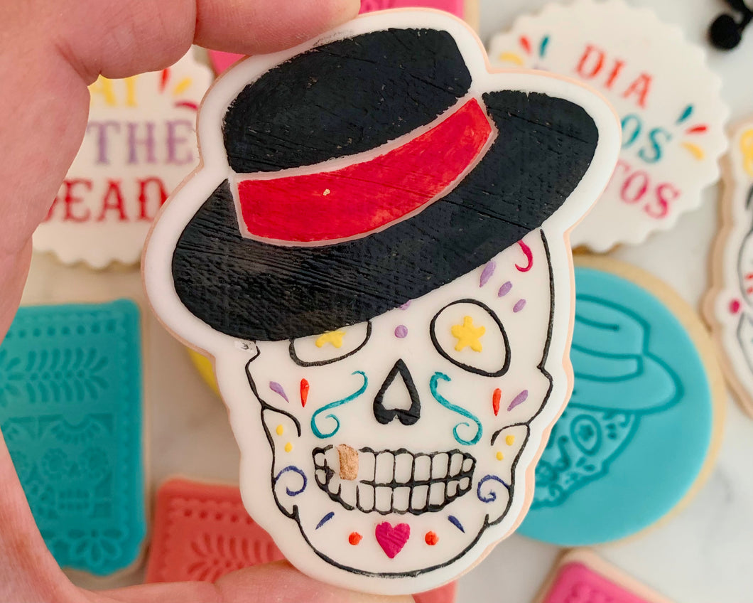 Male Sugar Skull Fondant Cookie Embosser / Cutter