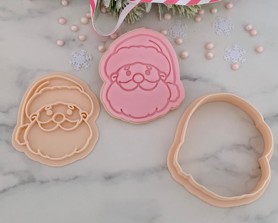 Santa Face Christmas Fondant Stamp & Cookie Cutter