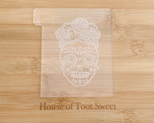 Load image into Gallery viewer, Female Sugar Skull Fondant Cookie Embosser / Cutter
