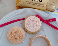Load image into Gallery viewer, Mini Merry Christmas Snowflakes Marks &amp; Spencer Fondant Cookie Stamp
