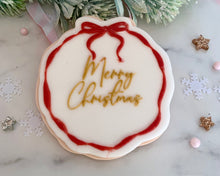 Load image into Gallery viewer, Bow Frame Merry Christmas Fondant Embosser/ Cutter
