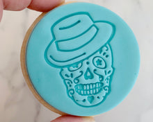 Load image into Gallery viewer, Male Sugar Skull - fondant cookie stamp
