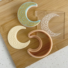 Load image into Gallery viewer, Decorative Crescent Moon Fondant Cookie Embosser/ Cutter
