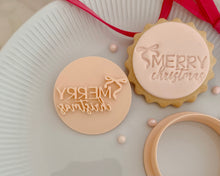 Load image into Gallery viewer, Mini Merry Christmas Bow Marks &amp; Spencer Fondant Cookie Stamp
