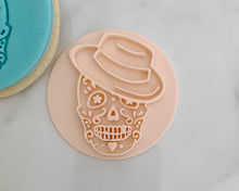 Load image into Gallery viewer, Male Sugar Skull - fondant cookie stamp
