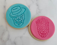 Load image into Gallery viewer, Male Sugar Skull - fondant cookie stamp
