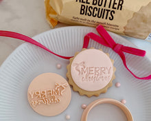 Load image into Gallery viewer, Mini Merry Christmas Bow Marks &amp; Spencer Fondant Cookie Stamp
