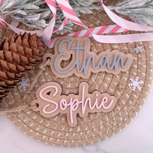 Load image into Gallery viewer, Personalised Acrylic Name Christmas Tag, stocking, Gift
