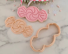 Load image into Gallery viewer, Peppermint Candy Swirl Christmas Fondant Stamp &amp; Cookie Cutter

