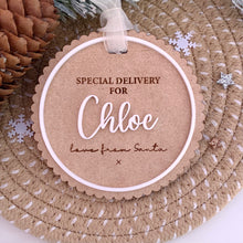 Load image into Gallery viewer, Personalised Special Delivery Santa Sack Tag, Stocking Tag
