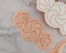 Load image into Gallery viewer, Peppermint Candy Swirl Christmas Fondant Stamp &amp; Cookie Cutter

