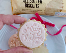 Load image into Gallery viewer, Mini Merry Christmas Snowflakes Marks &amp; Spencer Fondant Cookie Stamp
