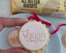 Load image into Gallery viewer, Mini Merry Christmas Bow Marks &amp; Spencer Fondant Cookie Stamp
