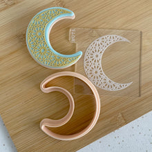 Load image into Gallery viewer, Decorative Crescent Moon Fondant Cookie Embosser/ Cutter

