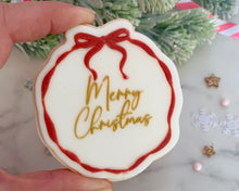 Load image into Gallery viewer, Bow Frame Merry Christmas Fondant Embosser/ Cutter
