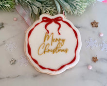 Load image into Gallery viewer, Bow Frame Merry Christmas Fondant Embosser/ Cutter
