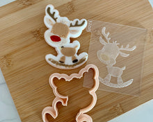 Load image into Gallery viewer, Rocking Reindeer Fondant Embosser and Cutter
