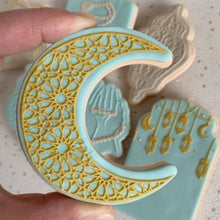 Load image into Gallery viewer, Decorative Crescent Moon Fondant Cookie Embosser/ Cutter
