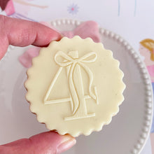 Load image into Gallery viewer, Number with Bow Fondant Cookie Embosser
