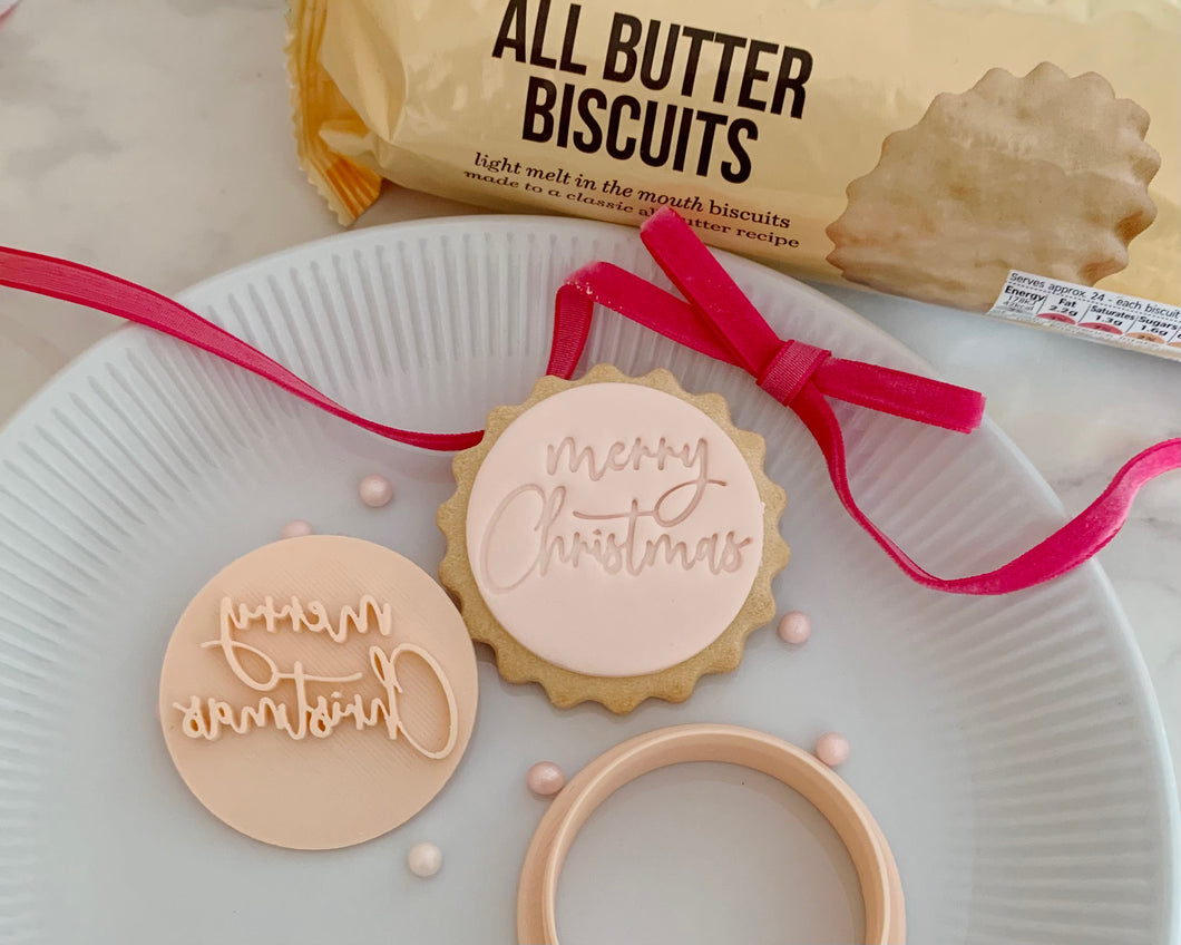 Mini Merry Christmas Marks & Spencer Fondant Cookie Stamp