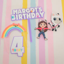 Load image into Gallery viewer, Gabby / Panda Paws Acrylic Cake Charm

