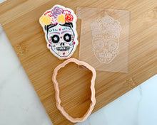 Load image into Gallery viewer, Female Sugar Skull Fondant Cookie Embosser / Cutter
