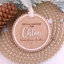 Load image into Gallery viewer, Personalised Special Delivery Santa Sack Tag, Stocking Tag
