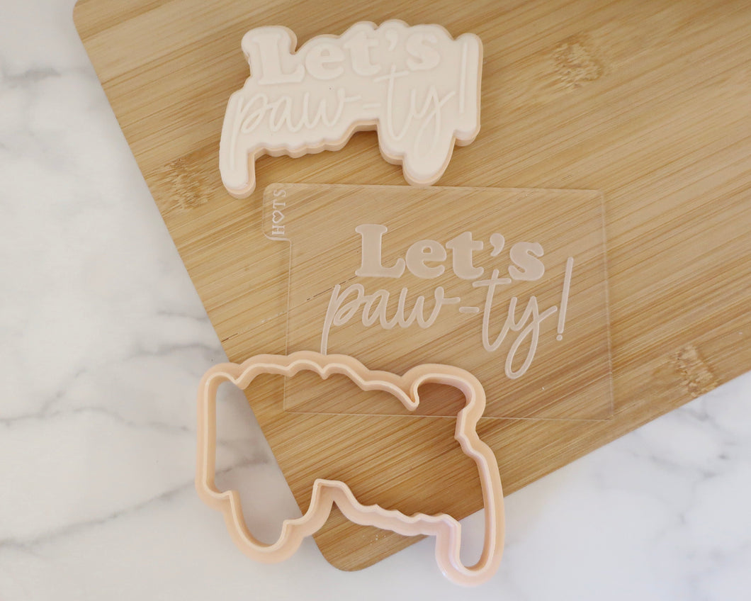 Let's Paw-ty! Fondant Cookie Cutter / Embosser - Made in the UK with Love  from House of Toot Sweet - Just £6.50! Shop now at House of Toot Sweet