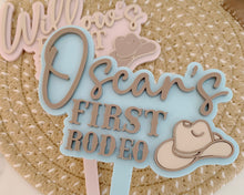 Load image into Gallery viewer, First Rodeo Personalised Name Cake Topper

