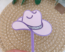Load image into Gallery viewer, Cowboy/ Cowgirl Hat Acrylic Cake Charm/ Topper
