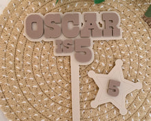 Load image into Gallery viewer, Western Theme Personalised Name &amp; Age Cake Topper
