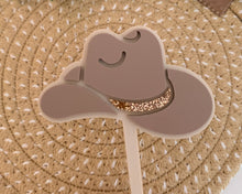 Load image into Gallery viewer, Cowboy/ Cowgirl Hat Acrylic Cake Charm/ Topper
