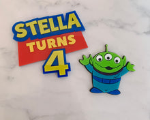 Load image into Gallery viewer, Toy Story Logo Personalised Name &amp; Age Cake Charm/ Topper
