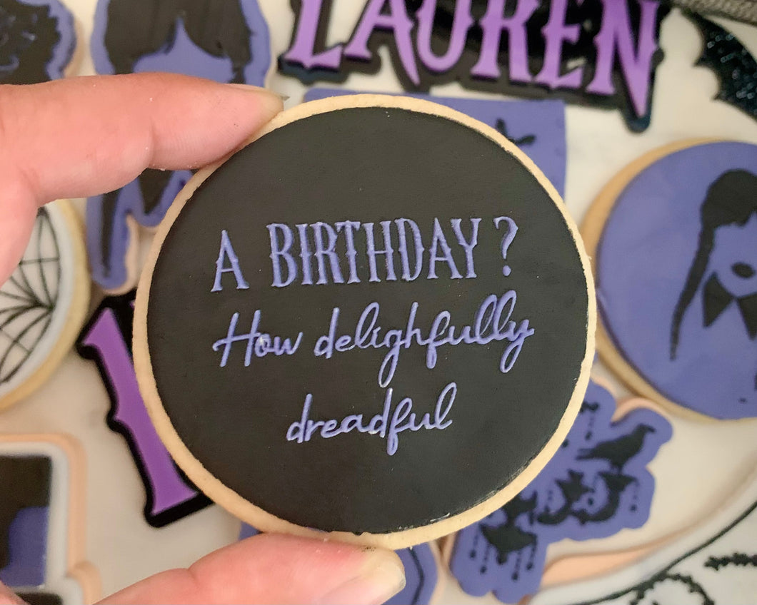 A Birthday? How Delightfully Dreadful Fondant Cookie Embosser