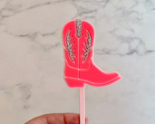 Load image into Gallery viewer, Cowboy/ Cowgirl Boot Acrylic Cake Charm/ Topper
