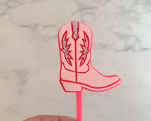 Load image into Gallery viewer, Cowboy/ Cowgirl Boot Acrylic Cake Charm/ Topper

